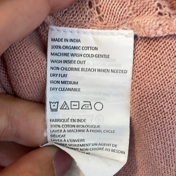 PRANA MADELINE SWEATER WOMEN'S SIZE XL ORGANIC COTTON PINK LIGHTWEIGHT - Picture 10 of 10